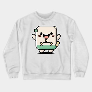 Cute happy kawaii 8-bit 16-bit pixel character Crewneck Sweatshirt